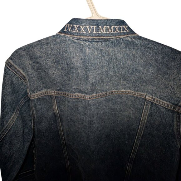 DL1961 Snap Sides Sample Piece One of A Kind Collar Denim Jean Trucker Jacket S - Picture 4 of 10